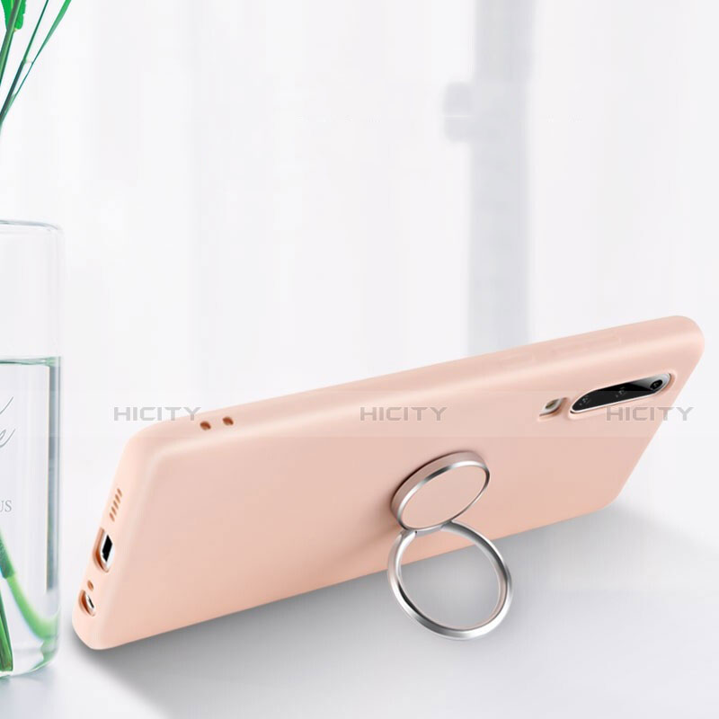 Custodia Silicone Ultra Sottile Morbida Cover con Magnetico Anello Supporto T04 per Huawei P30