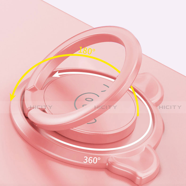 Custodia Silicone Ultra Sottile Morbida Cover con Magnetico Anello Supporto T04 per Oppo Find X2 Neo