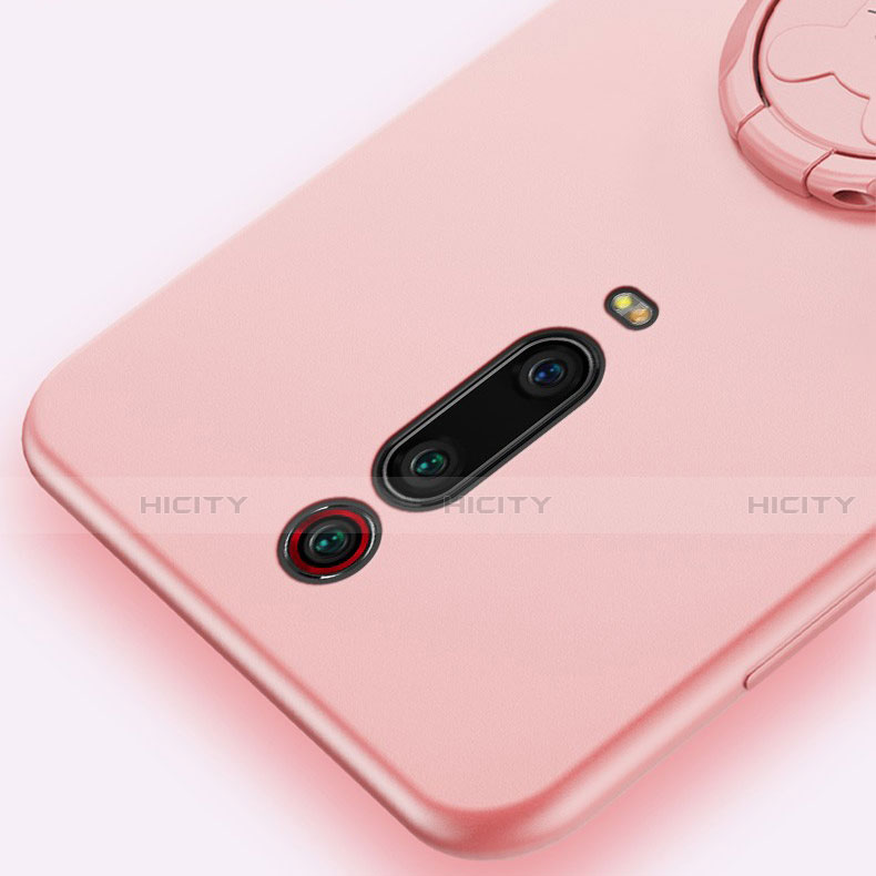 Custodia Silicone Ultra Sottile Morbida Cover con Magnetico Anello Supporto T04 per Xiaomi Mi 9T