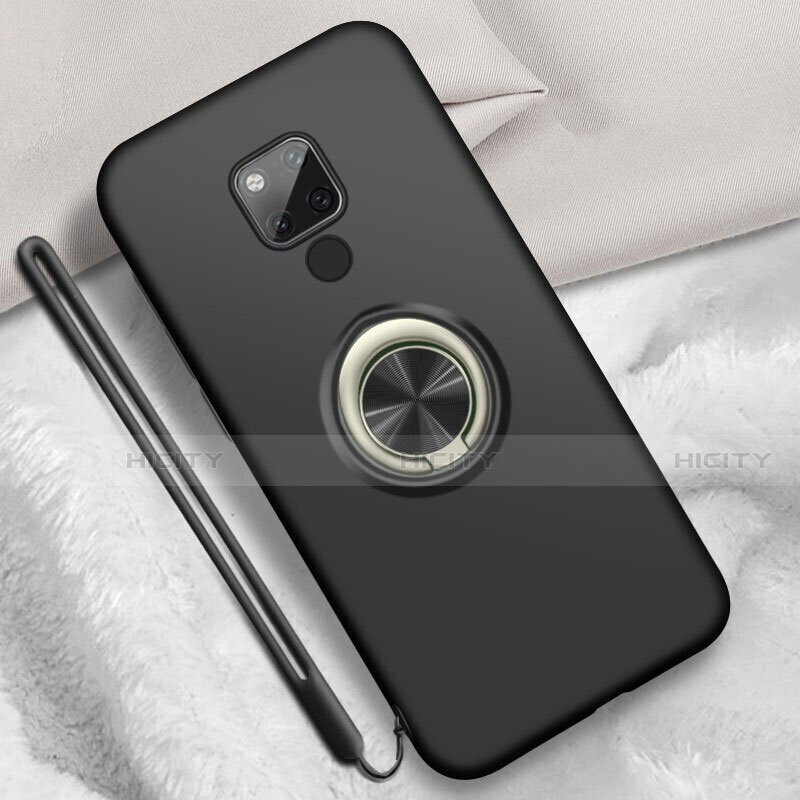 Custodia Silicone Ultra Sottile Morbida Cover con Magnetico Anello Supporto T05 per Huawei Mate 20 X 5G