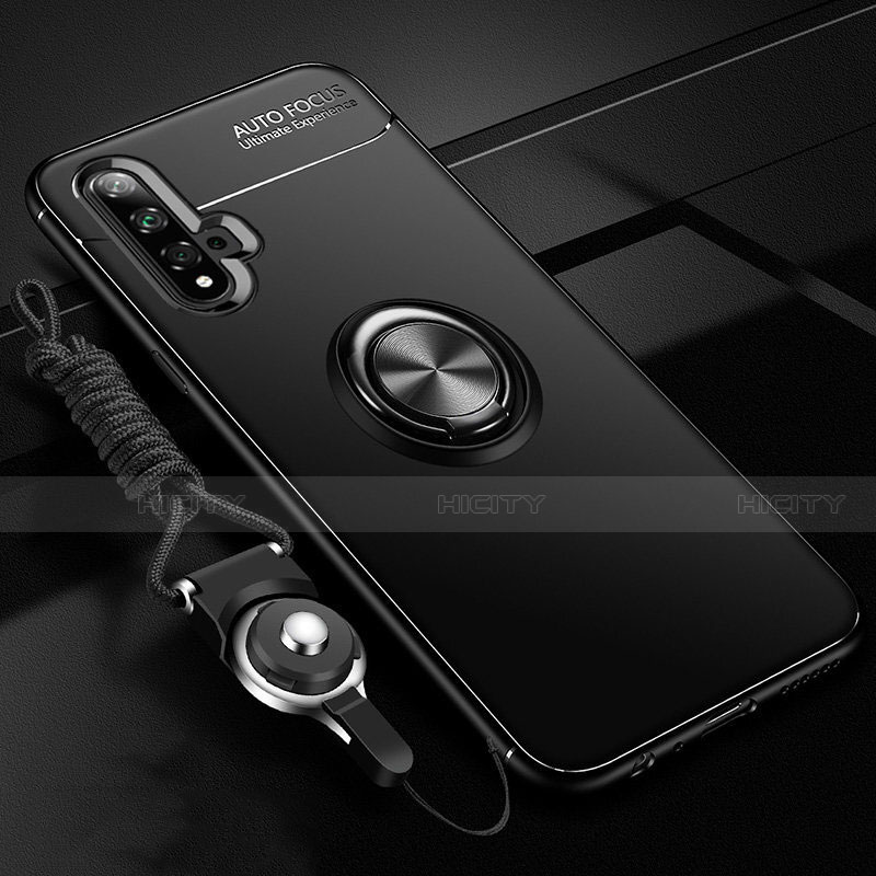 Custodia Silicone Ultra Sottile Morbida Cover con Magnetico Anello Supporto T05 per Huawei Nova 5 Pro