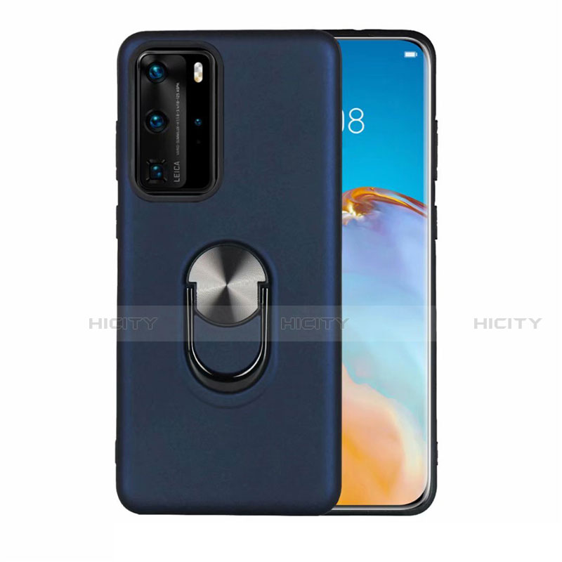 Custodia Silicone Ultra Sottile Morbida Cover con Magnetico Anello Supporto T05 per Huawei P40 Pro