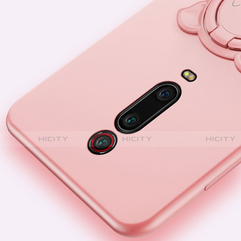 Custodia Silicone Ultra Sottile Morbida Cover con Magnetico Anello Supporto T05 per Xiaomi Mi 9T