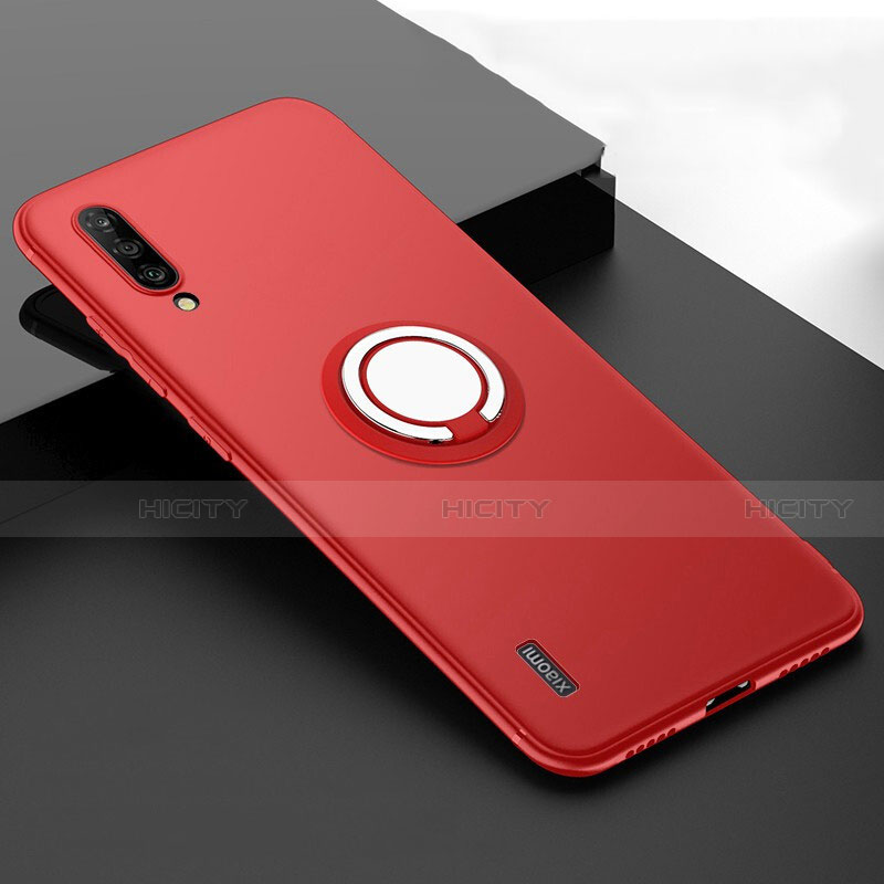 Custodia Silicone Ultra Sottile Morbida Cover con Magnetico Anello Supporto T05 per Xiaomi Mi A3