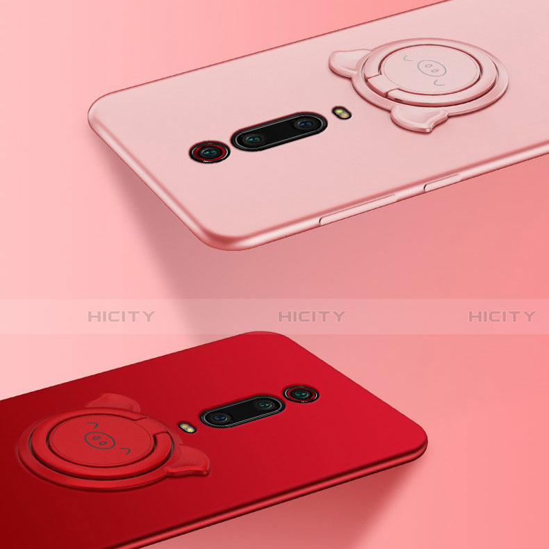Custodia Silicone Ultra Sottile Morbida Cover con Magnetico Anello Supporto T05 per Xiaomi Redmi K20