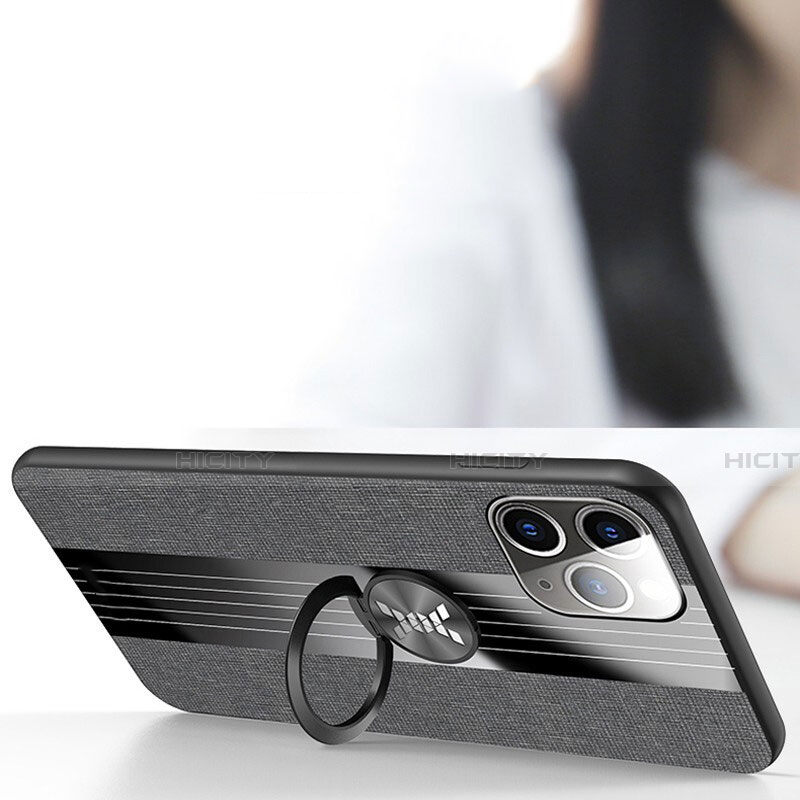 Custodia Silicone Ultra Sottile Morbida Cover con Magnetico Anello Supporto T06 per Apple iPhone 11 Pro