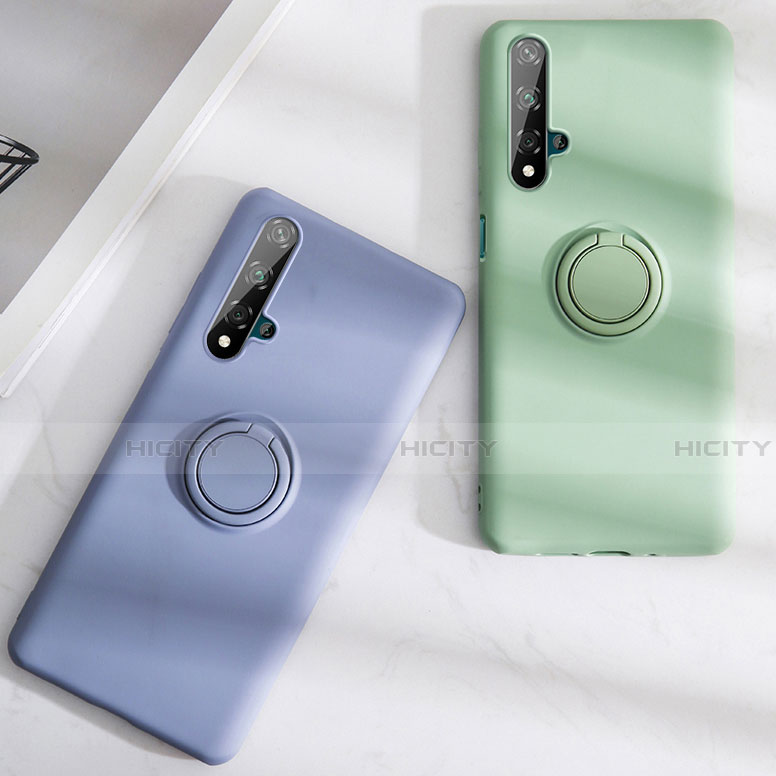 Custodia Silicone Ultra Sottile Morbida Cover con Magnetico Anello Supporto T06 per Huawei Honor 20