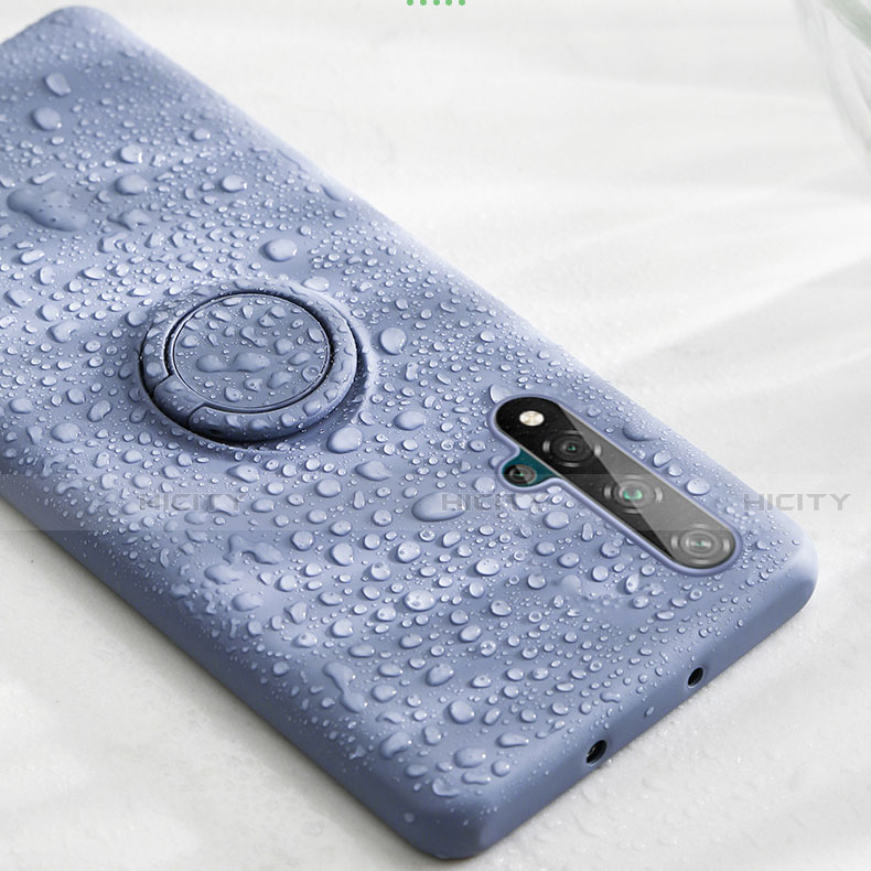 Custodia Silicone Ultra Sottile Morbida Cover con Magnetico Anello Supporto T06 per Huawei Honor 20S