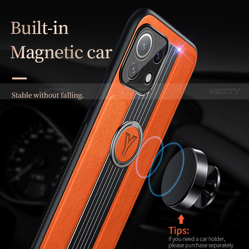 Custodia Silicone Ultra Sottile Morbida Cover con Magnetico Anello Supporto T06 per Xiaomi Mi 11 5G