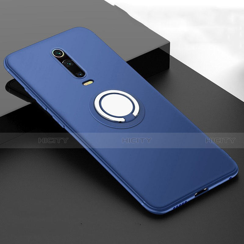 Custodia Silicone Ultra Sottile Morbida Cover con Magnetico Anello Supporto T06 per Xiaomi Mi 9T