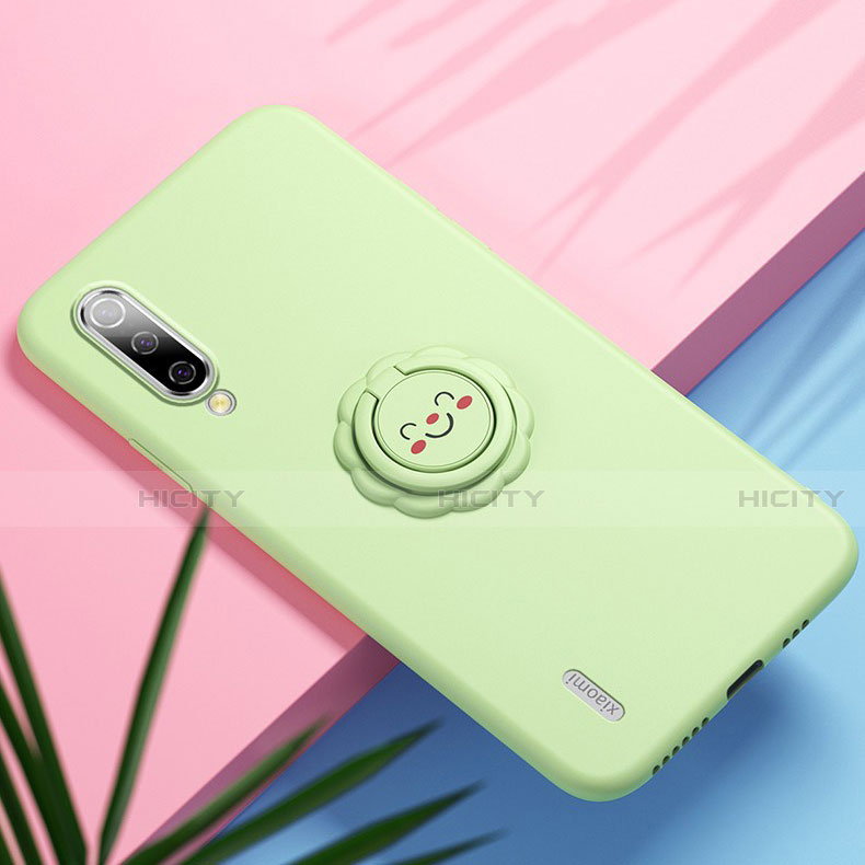 Custodia Silicone Ultra Sottile Morbida Cover con Magnetico Anello Supporto T06 per Xiaomi Mi A3