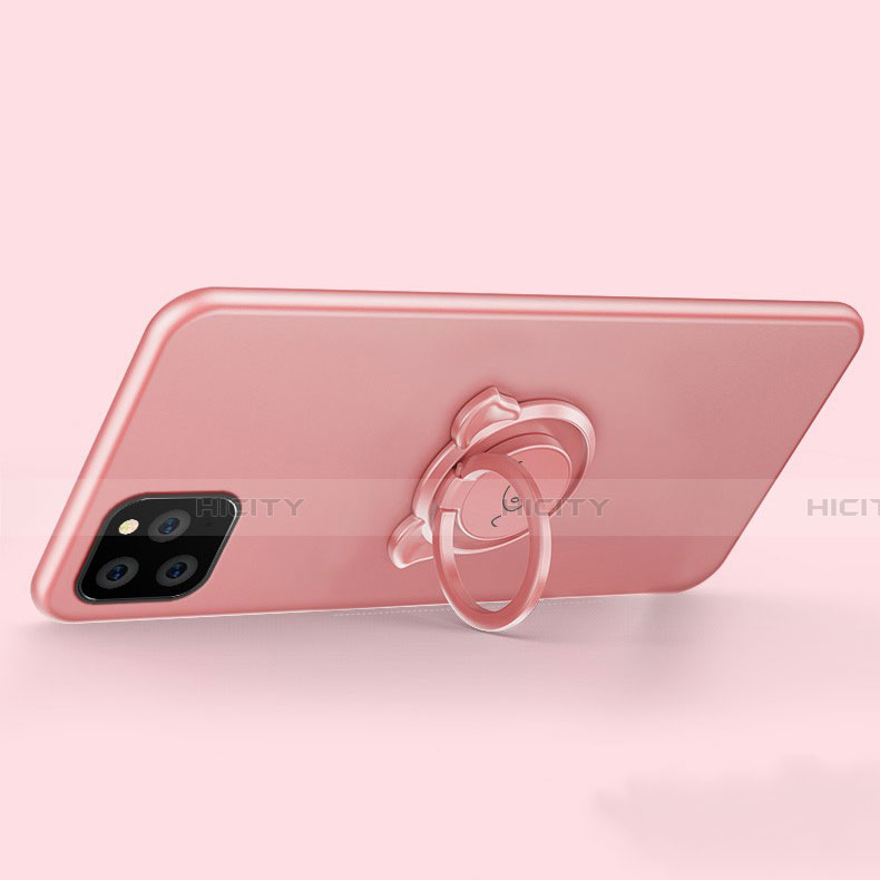 Custodia Silicone Ultra Sottile Morbida Cover con Magnetico Anello Supporto T07 per Apple iPhone 11 Pro