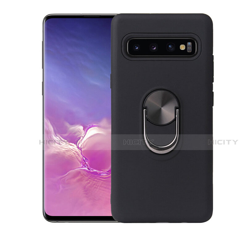 Custodia Silicone Ultra Sottile Morbida Cover con Magnetico Anello Supporto T07 per Samsung Galaxy S10