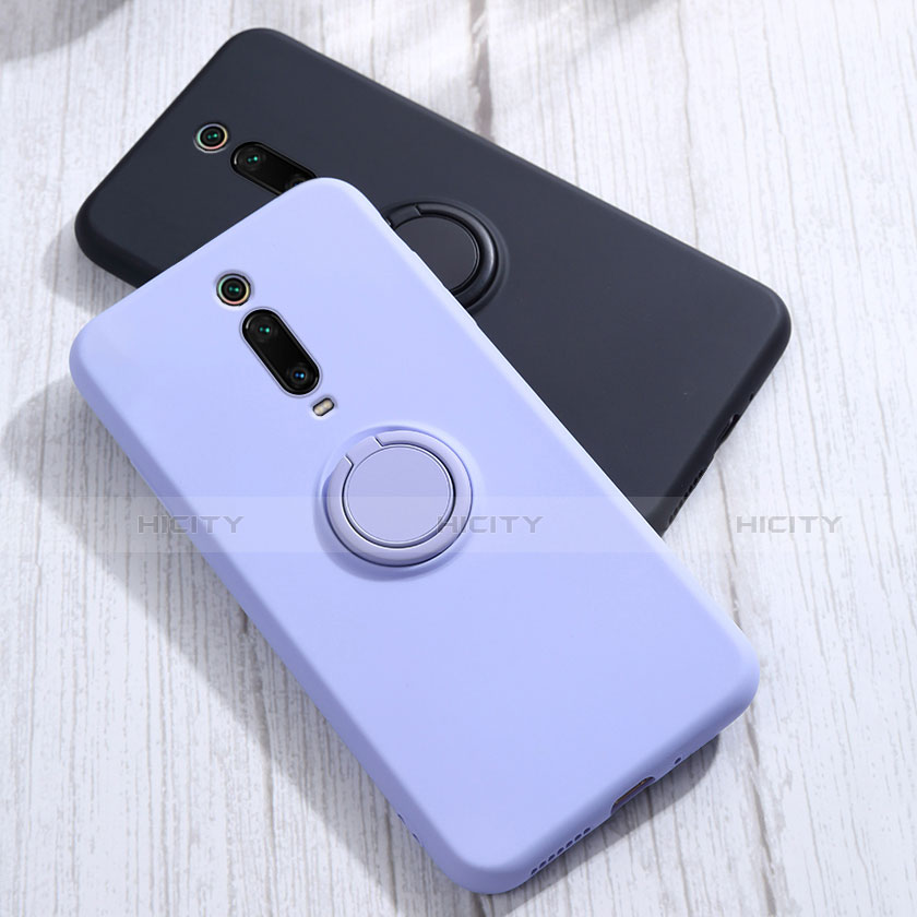 Custodia Silicone Ultra Sottile Morbida Cover con Magnetico Anello Supporto T07 per Xiaomi Mi 9T