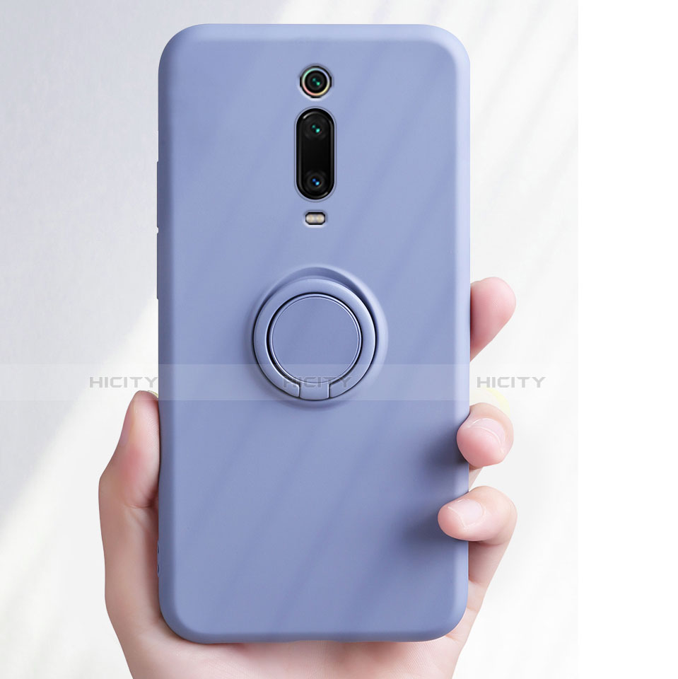 Custodia Silicone Ultra Sottile Morbida Cover con Magnetico Anello Supporto T07 per Xiaomi Mi 9T Pro