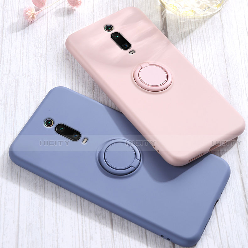 Custodia Silicone Ultra Sottile Morbida Cover con Magnetico Anello Supporto T07 per Xiaomi Redmi K20