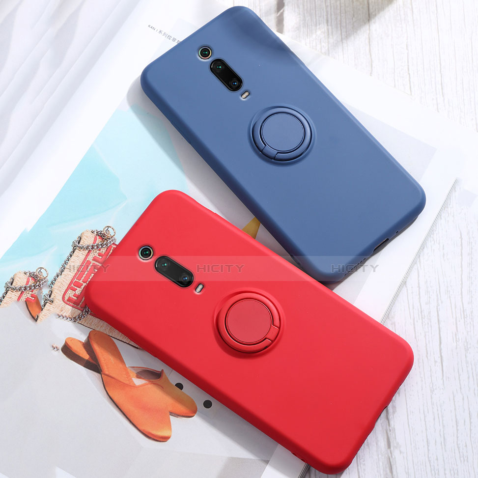 Custodia Silicone Ultra Sottile Morbida Cover con Magnetico Anello Supporto T07 per Xiaomi Redmi K20 Pro