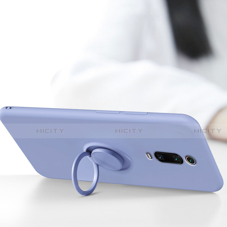 Custodia Silicone Ultra Sottile Morbida Cover con Magnetico Anello Supporto T07 per Xiaomi Redmi K20 Pro