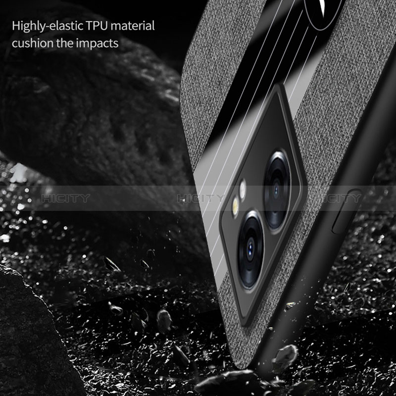 Custodia Silicone Ultra Sottile Morbida Cover con Magnetico Anello Supporto X01L per Oppo A56S 5G