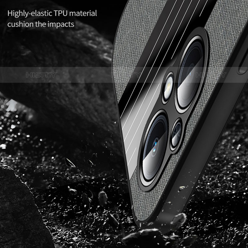 Custodia Silicone Ultra Sottile Morbida Cover con Magnetico Anello Supporto X01L per Oppo F21 Pro 5G