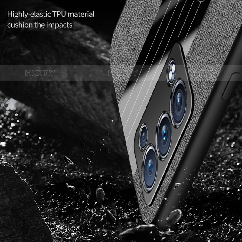 Custodia Silicone Ultra Sottile Morbida Cover con Magnetico Anello Supporto X01L per Oppo Reno6 Pro 5G