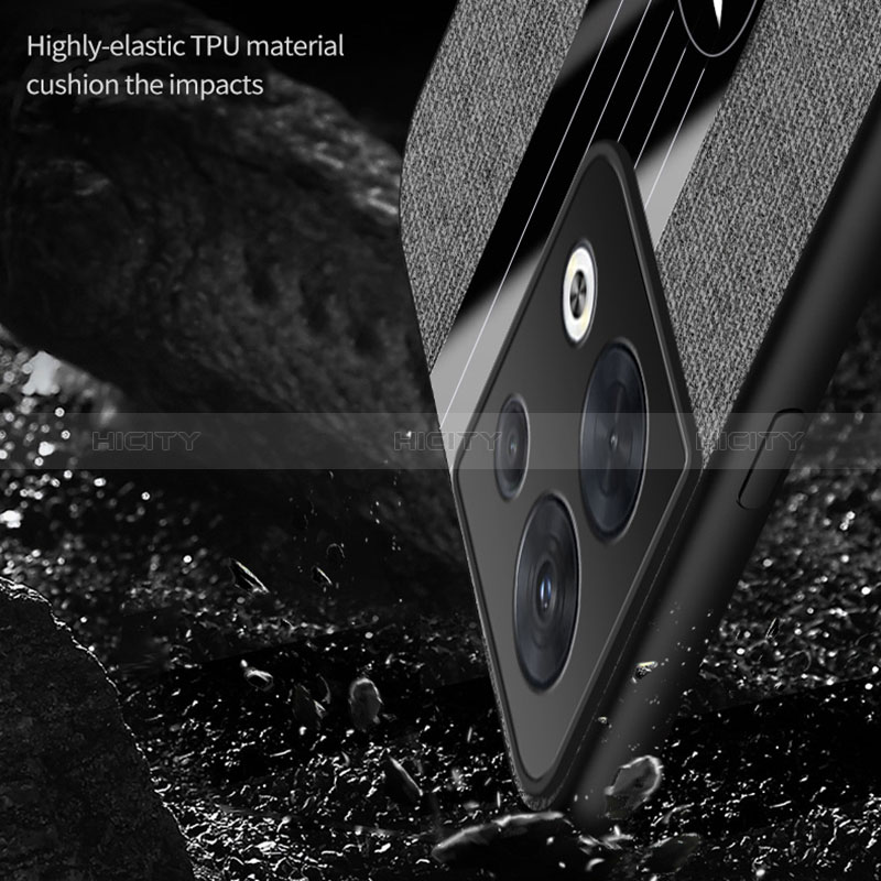 Custodia Silicone Ultra Sottile Morbida Cover con Magnetico Anello Supporto X01L per Oppo Reno9 Pro+ Plus 5G