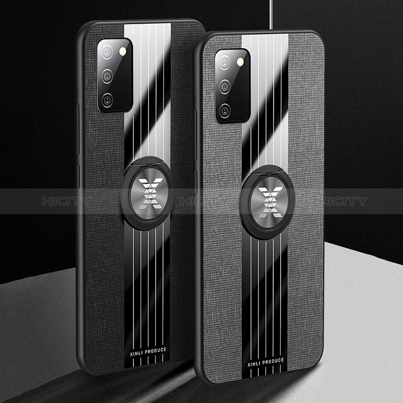Custodia Silicone Ultra Sottile Morbida Cover con Magnetico Anello Supporto X01L per Samsung Galaxy A02s