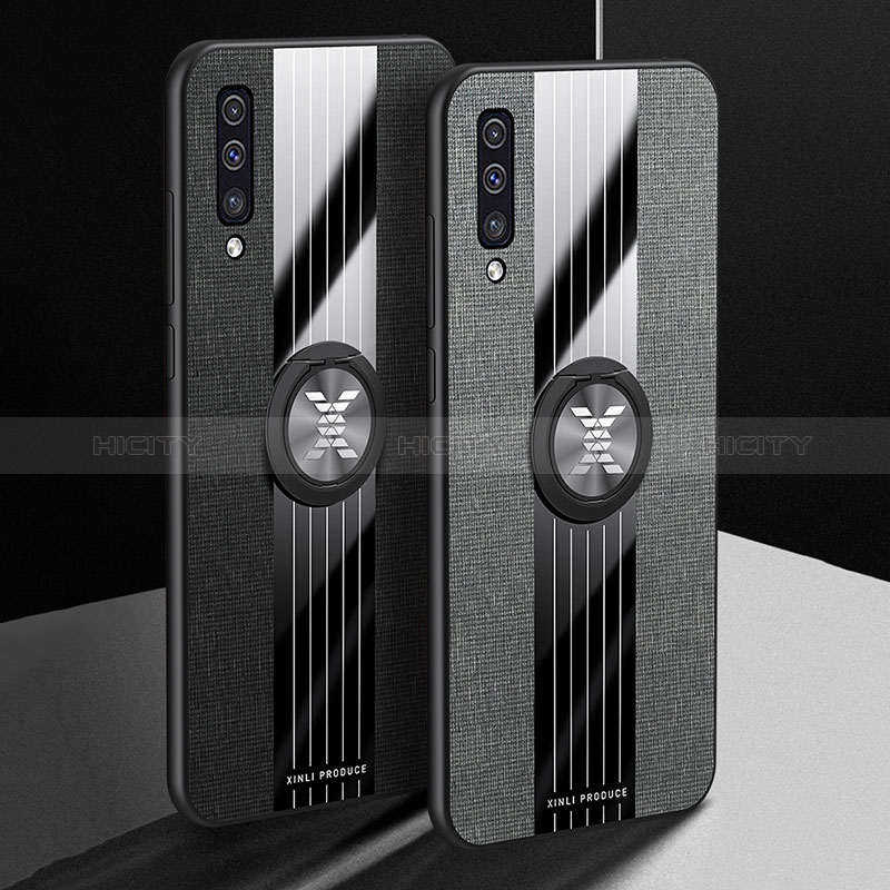 Custodia Silicone Ultra Sottile Morbida Cover con Magnetico Anello Supporto X01L per Samsung Galaxy A30S
