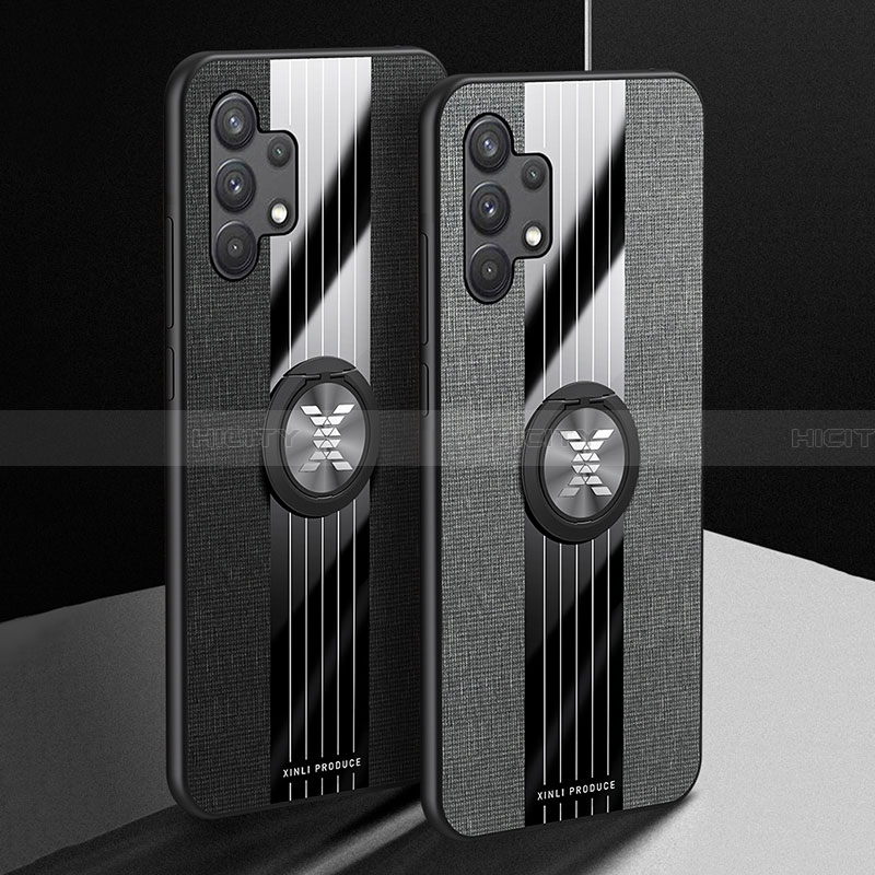Custodia Silicone Ultra Sottile Morbida Cover con Magnetico Anello Supporto X01L per Samsung Galaxy A32 5G