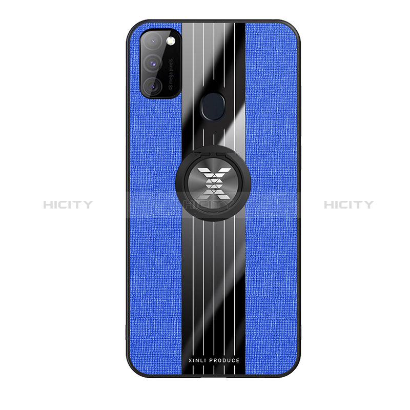 Custodia Silicone Ultra Sottile Morbida Cover con Magnetico Anello Supporto X01L per Samsung Galaxy M30s