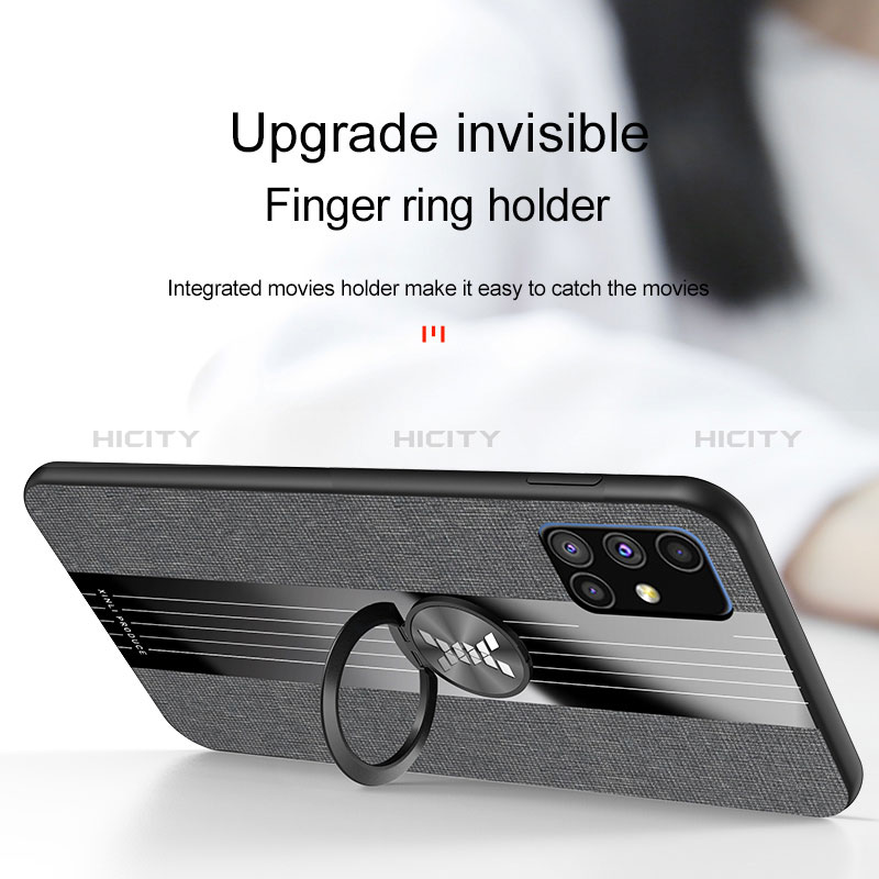 Custodia Silicone Ultra Sottile Morbida Cover con Magnetico Anello Supporto X01L per Samsung Galaxy M51