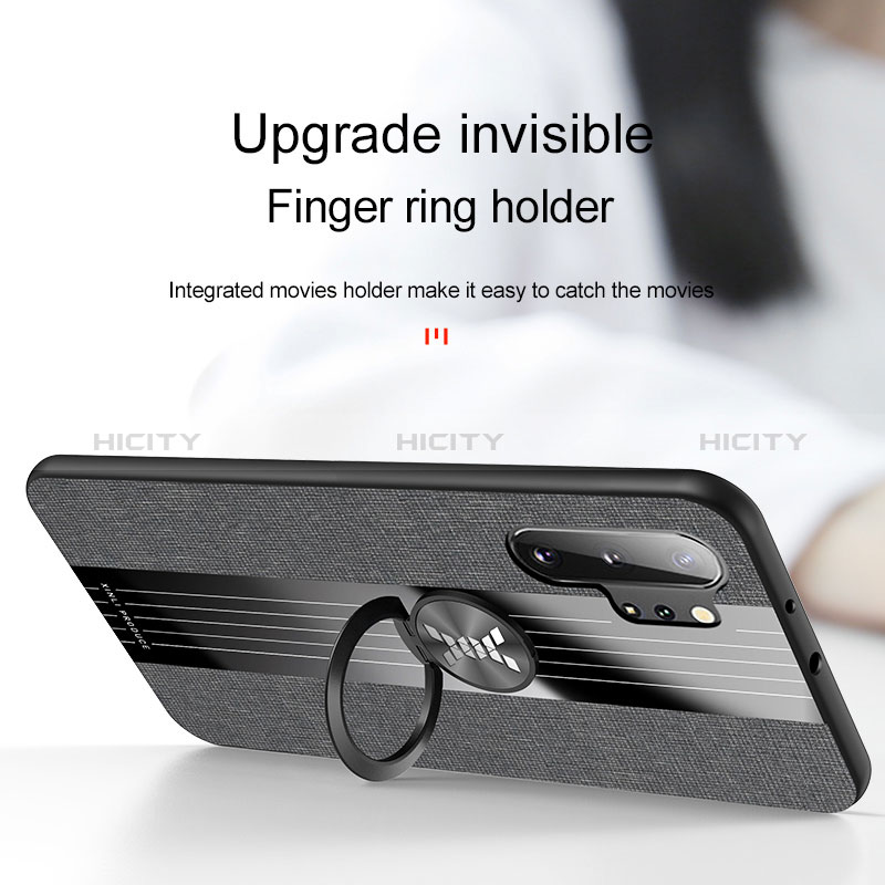 Custodia Silicone Ultra Sottile Morbida Cover con Magnetico Anello Supporto X01L per Samsung Galaxy Note 10 Plus 5G