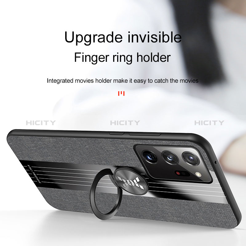 Custodia Silicone Ultra Sottile Morbida Cover con Magnetico Anello Supporto X01L per Samsung Galaxy Note 20 Ultra 5G