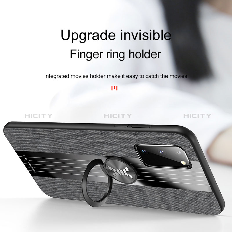 Custodia Silicone Ultra Sottile Morbida Cover con Magnetico Anello Supporto X01L per Samsung Galaxy S20 5G