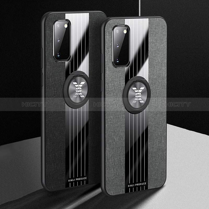 Custodia Silicone Ultra Sottile Morbida Cover con Magnetico Anello Supporto X01L per Samsung Galaxy S20 5G