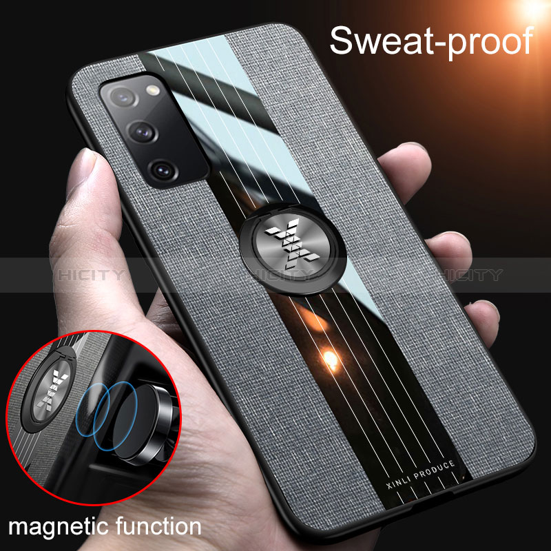 Custodia Silicone Ultra Sottile Morbida Cover con Magnetico Anello Supporto X01L per Samsung Galaxy S20 FE (2022) 5G