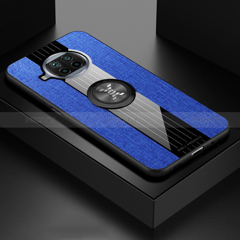Custodia Silicone Ultra Sottile Morbida Cover con Magnetico Anello Supporto X01L per Xiaomi Mi 10T Lite 5G Blu