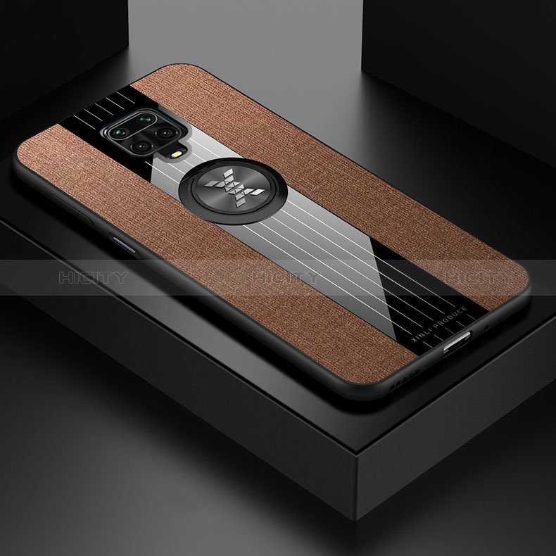 Custodia Silicone Ultra Sottile Morbida Cover con Magnetico Anello Supporto X01L per Xiaomi Poco M2 Pro Marrone