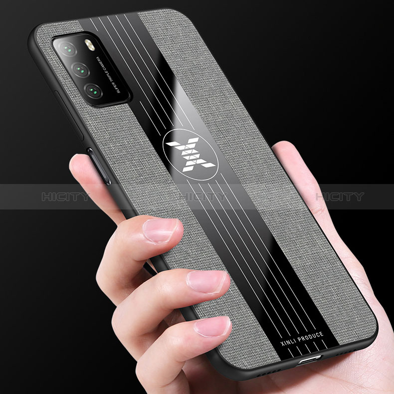 Custodia Silicone Ultra Sottile Morbida Cover con Magnetico Anello Supporto X01L per Xiaomi Poco M3