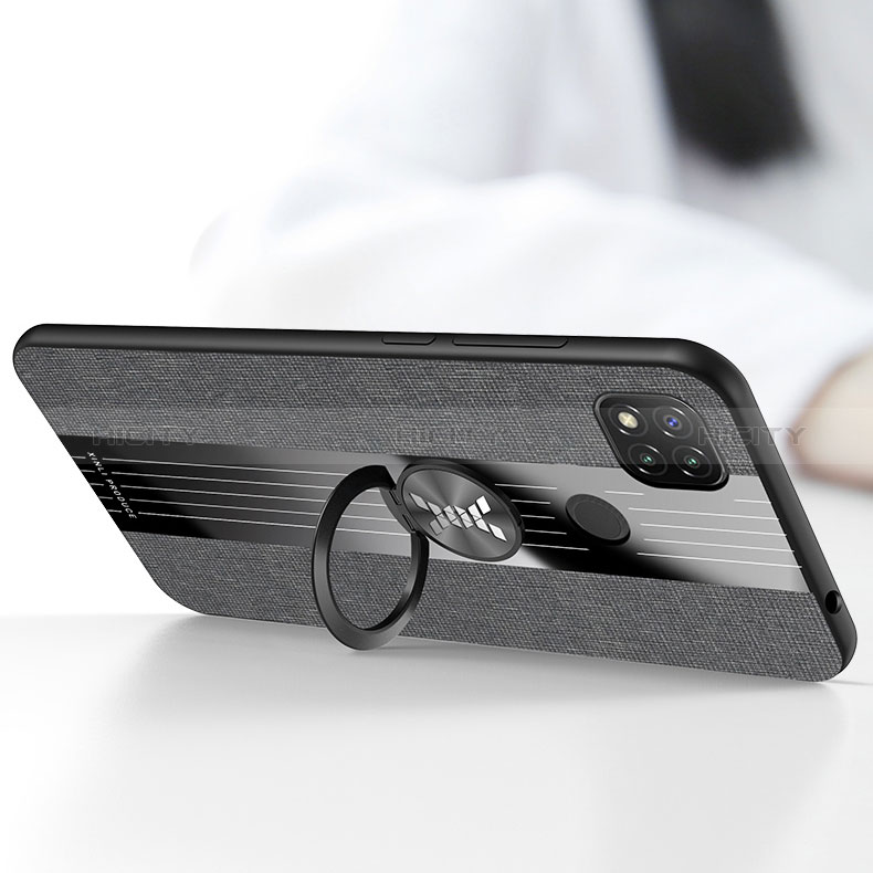 Custodia Silicone Ultra Sottile Morbida Cover con Magnetico Anello Supporto X01L per Xiaomi Redmi 10A 4G