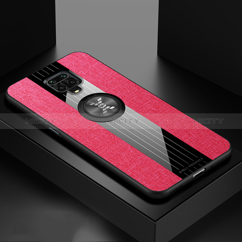 Custodia Silicone Ultra Sottile Morbida Cover con Magnetico Anello Supporto X01L per Xiaomi Redmi Note 9S