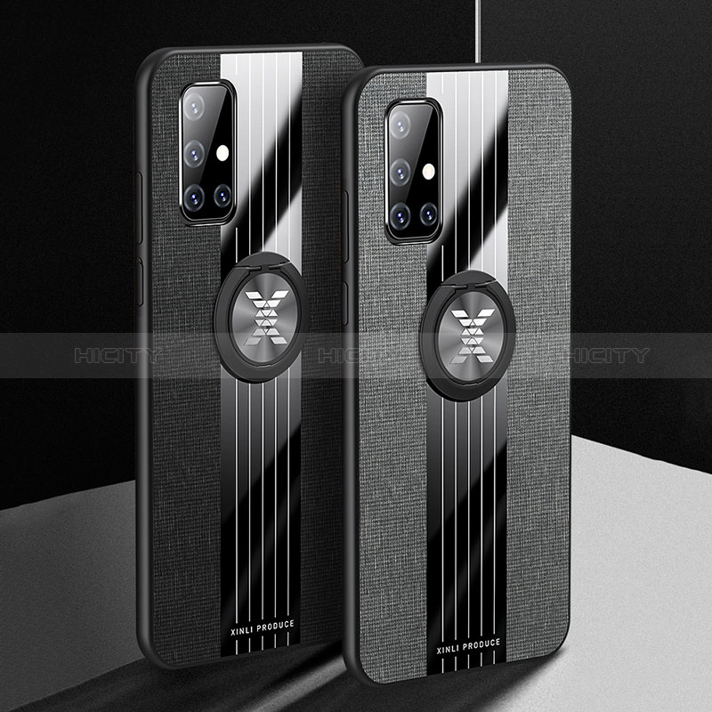 Custodia Silicone Ultra Sottile Morbida Cover con Magnetico Anello Supporto X02L per Samsung Galaxy A71 4G A715