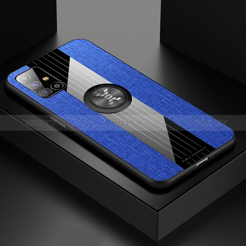 Custodia Silicone Ultra Sottile Morbida Cover con Magnetico Anello Supporto X02L per Samsung Galaxy M31s