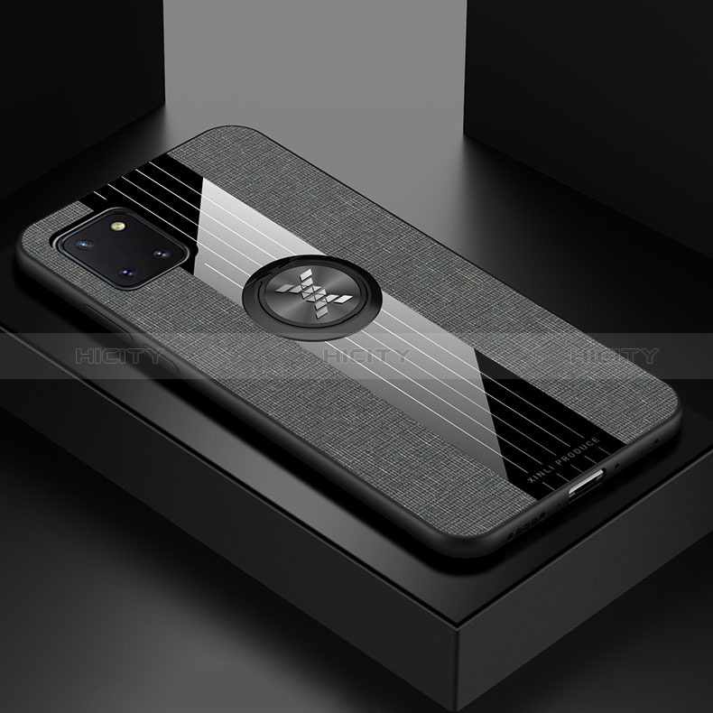 Custodia Silicone Ultra Sottile Morbida Cover con Magnetico Anello Supporto X02L per Samsung Galaxy Note 10 Lite