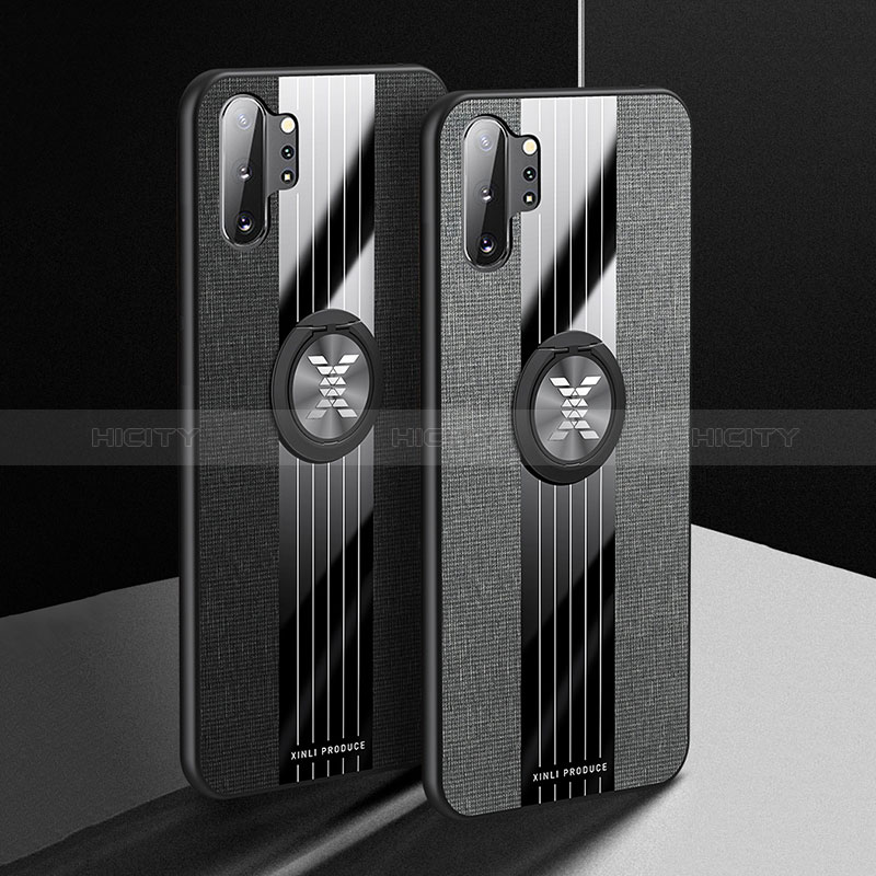 Custodia Silicone Ultra Sottile Morbida Cover con Magnetico Anello Supporto X02L per Samsung Galaxy Note 10 Plus 5G