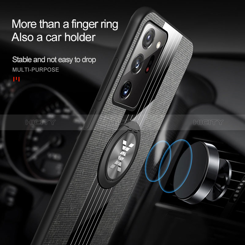 Custodia Silicone Ultra Sottile Morbida Cover con Magnetico Anello Supporto X02L per Samsung Galaxy Note 20 Ultra 5G
