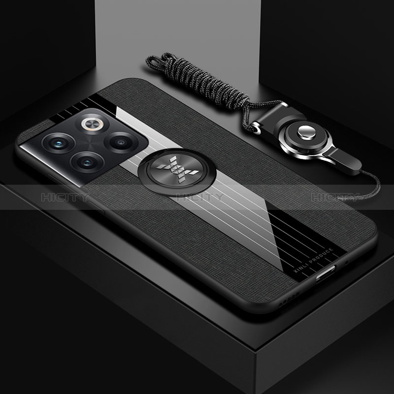 Custodia Silicone Ultra Sottile Morbida Cover con Magnetico Anello Supporto X03L per OnePlus 10T 5G