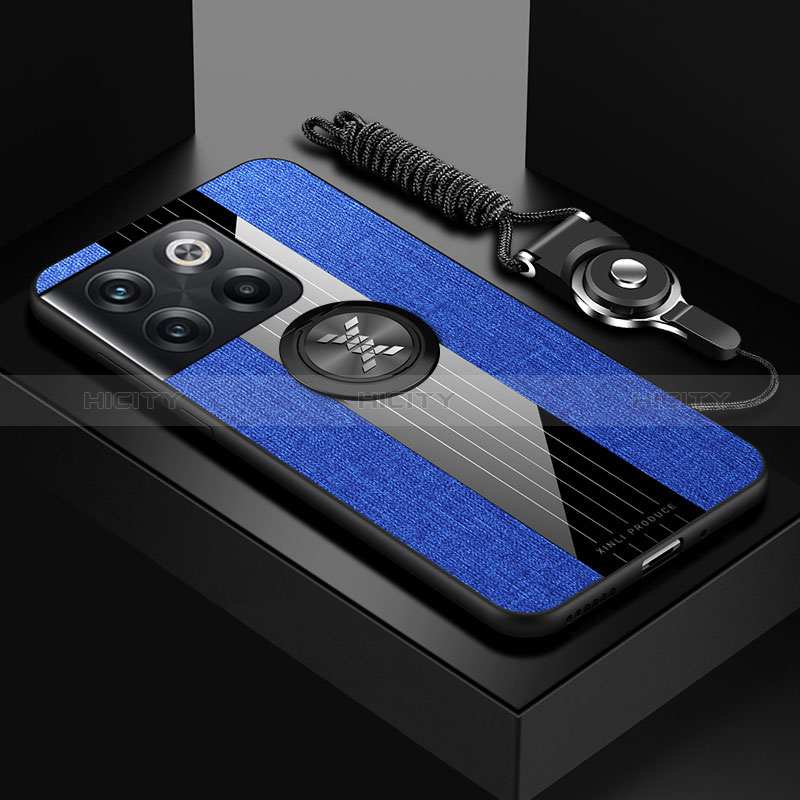 Custodia Silicone Ultra Sottile Morbida Cover con Magnetico Anello Supporto X03L per OnePlus 10T 5G