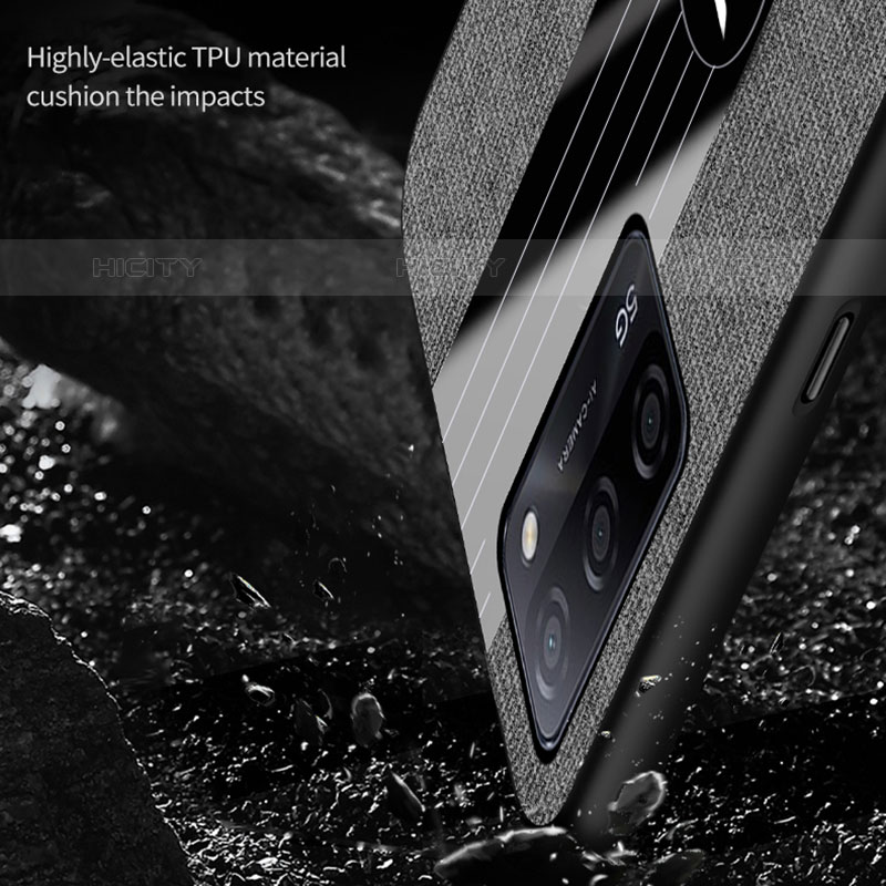 Custodia Silicone Ultra Sottile Morbida Cover con Magnetico Anello Supporto X03L per Oppo A53s 5G