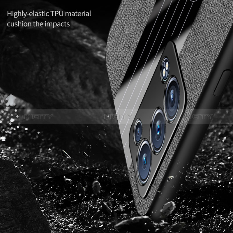 Custodia Silicone Ultra Sottile Morbida Cover con Magnetico Anello Supporto X03L per Oppo Reno6 Pro+ Plus 5G